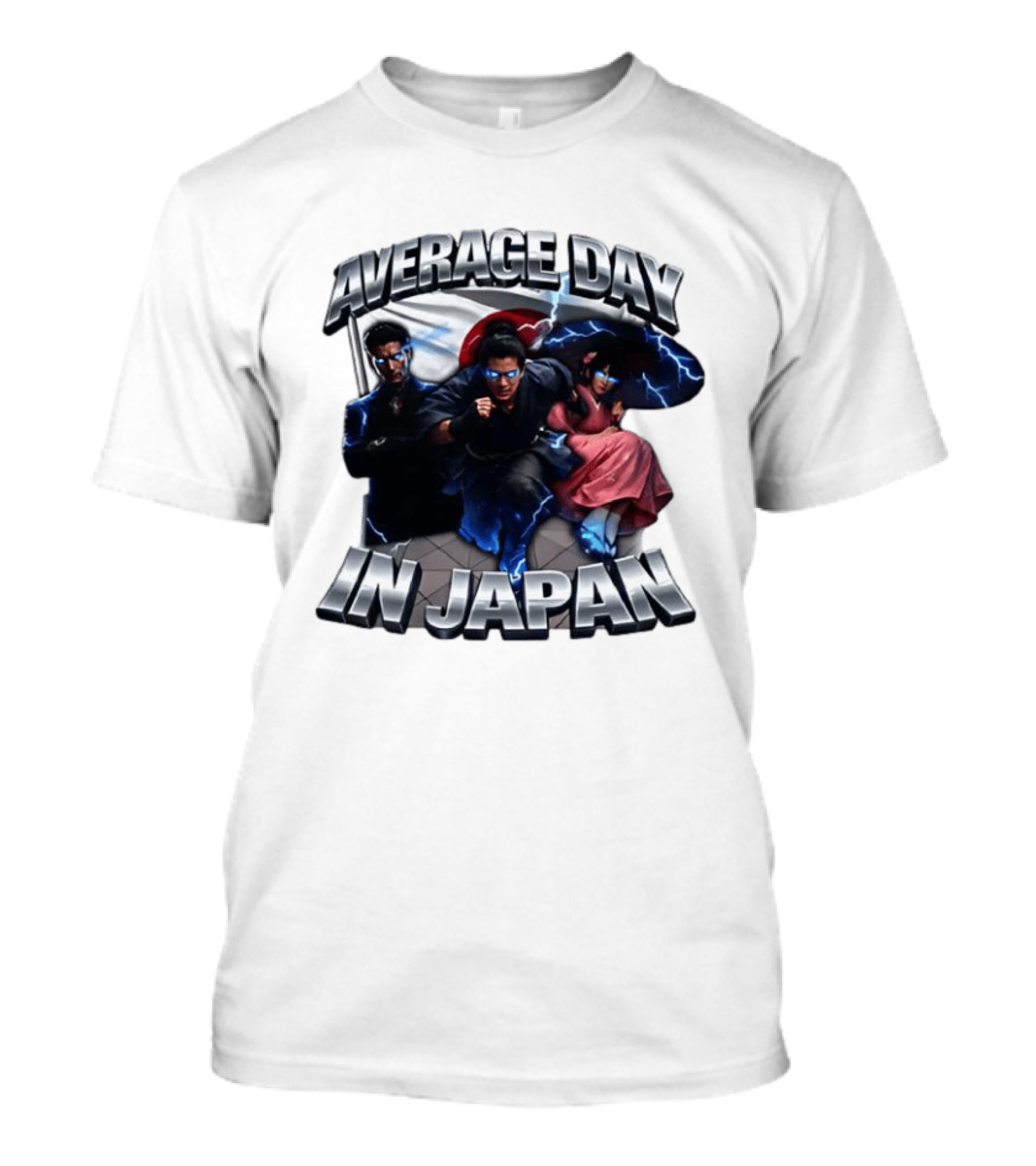 Average Day In Japan Superhero Action Adventure With Lightning Effects T-Shirt