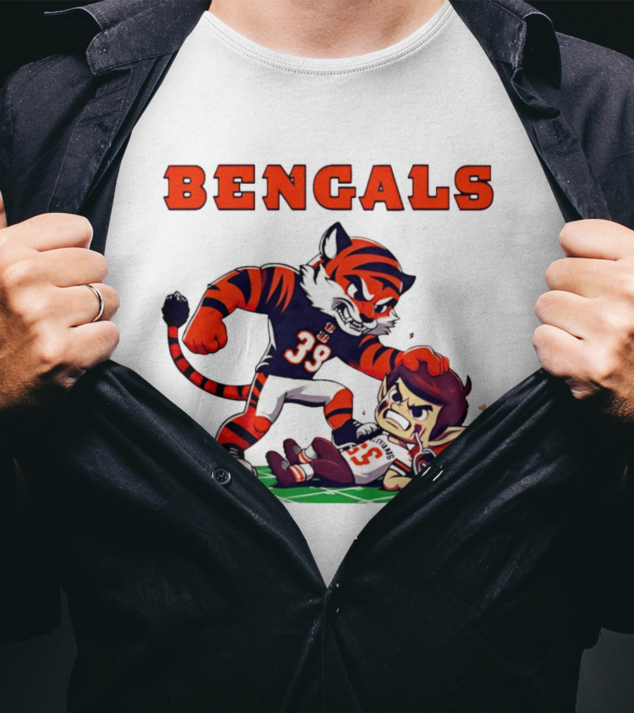 Cincinnati Bengals Rivals Cleveland Browns Cartoon T-Shirt