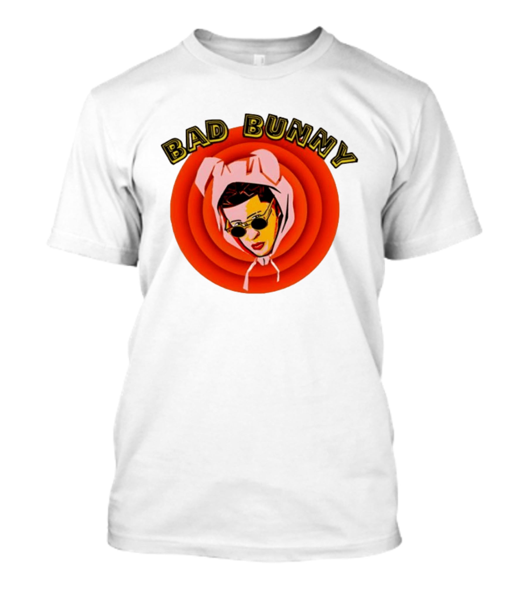 Bad Bunny Style Cartoon Character Image T-Shirt