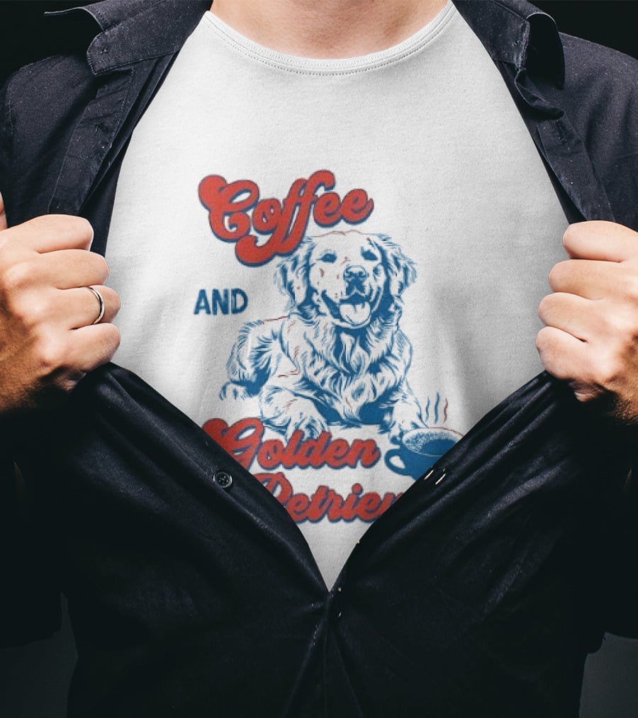 Coffee And Golden Retrievers Cozy Pet Lovers T-Shirt