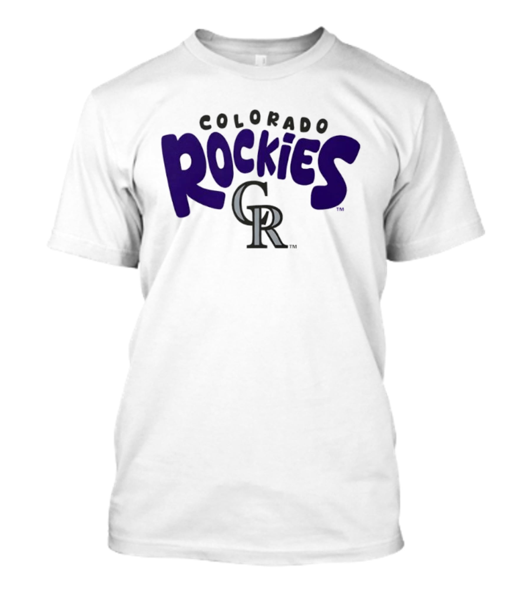 Colorado Rockies Bubble Text Crew Neck T-Shirt