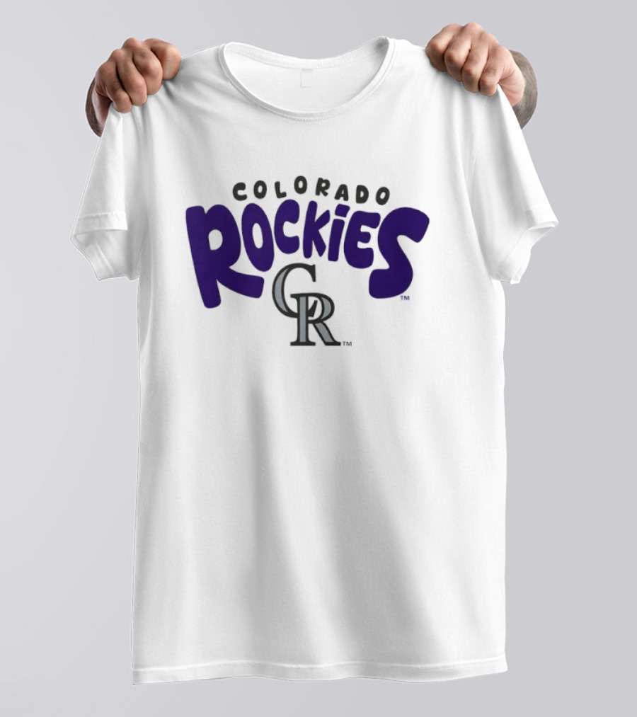 Colorado Rockies Bubble Text Crew Neck T-Shirt