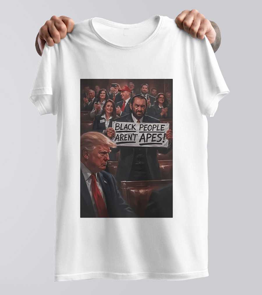 Black People Aren't Apes Anti Trump AI Green Protest Message T-Shirt