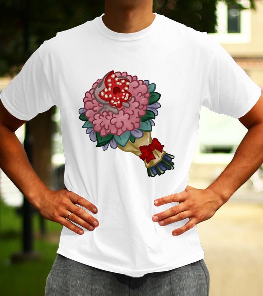 Demodog Valentine Bouquet Flowers Stranger Things Horror T-Shirt