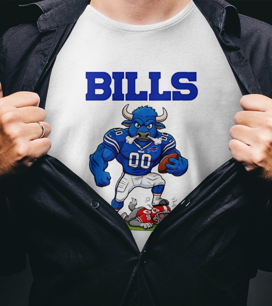 Buffalo Bills Mascot Defeats Kansas City Chiefs Rivalry NFL Football T-Shirt