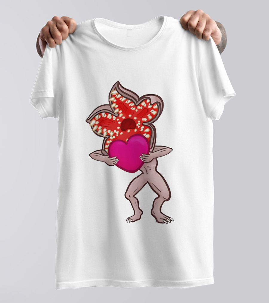 Demogorgon Embracing Heart Valentine Monster T-Shirt