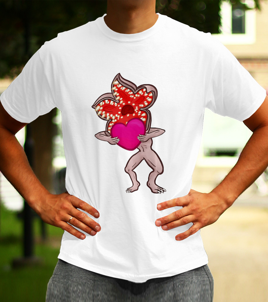 Demogorgon Embracing Heart Valentine Monster T-Shirt