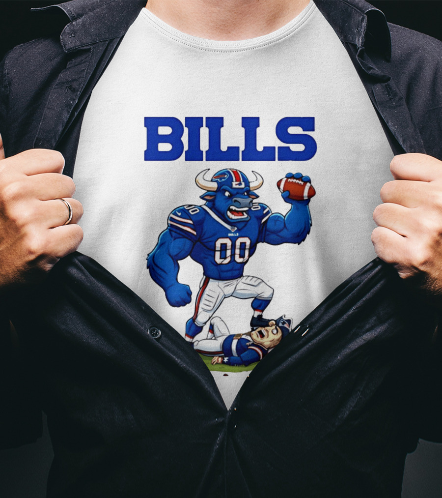Buffalo Bills Vs New England Patriots Rivalry Comic Character Victory T-Shirt