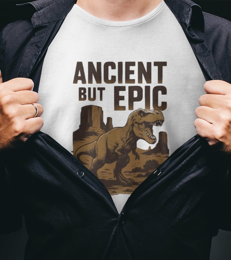 T. Rex Dinosaur Ancient But Epic Desert Scene T-Shirt