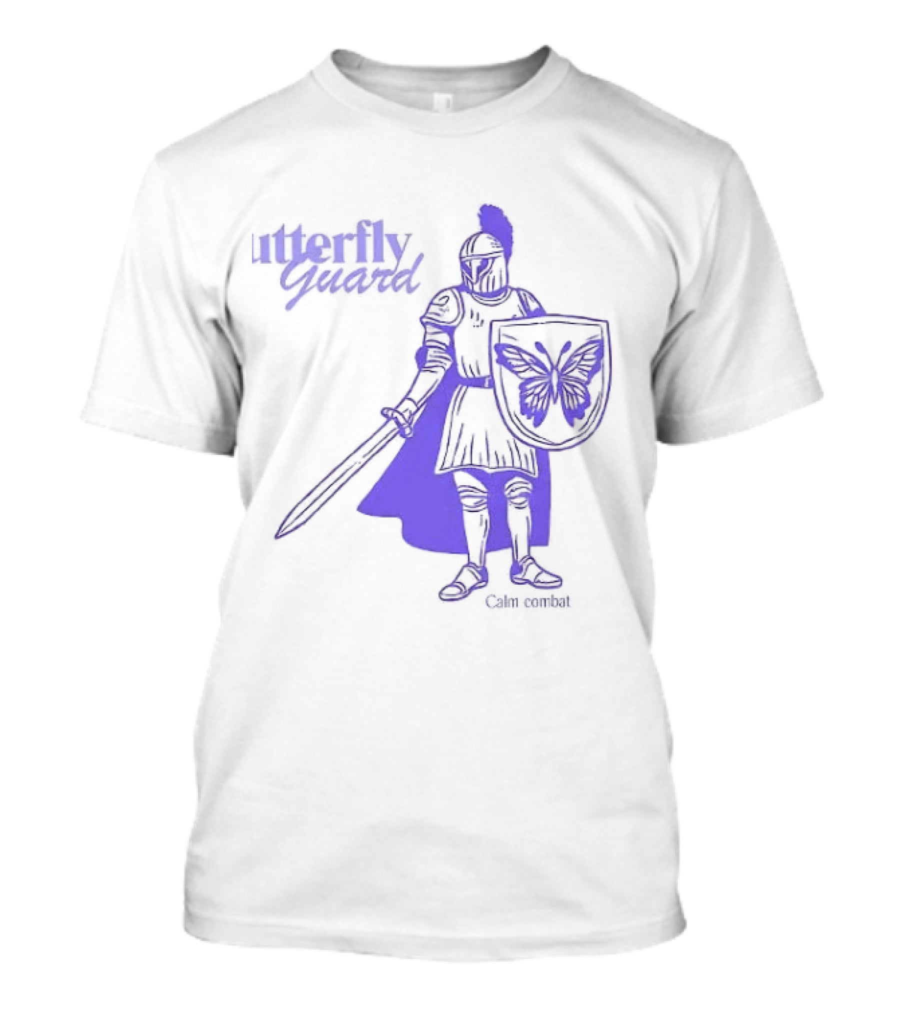 Butterfly Guard Calm Combat Knight With Shield And Sword T-Shirt