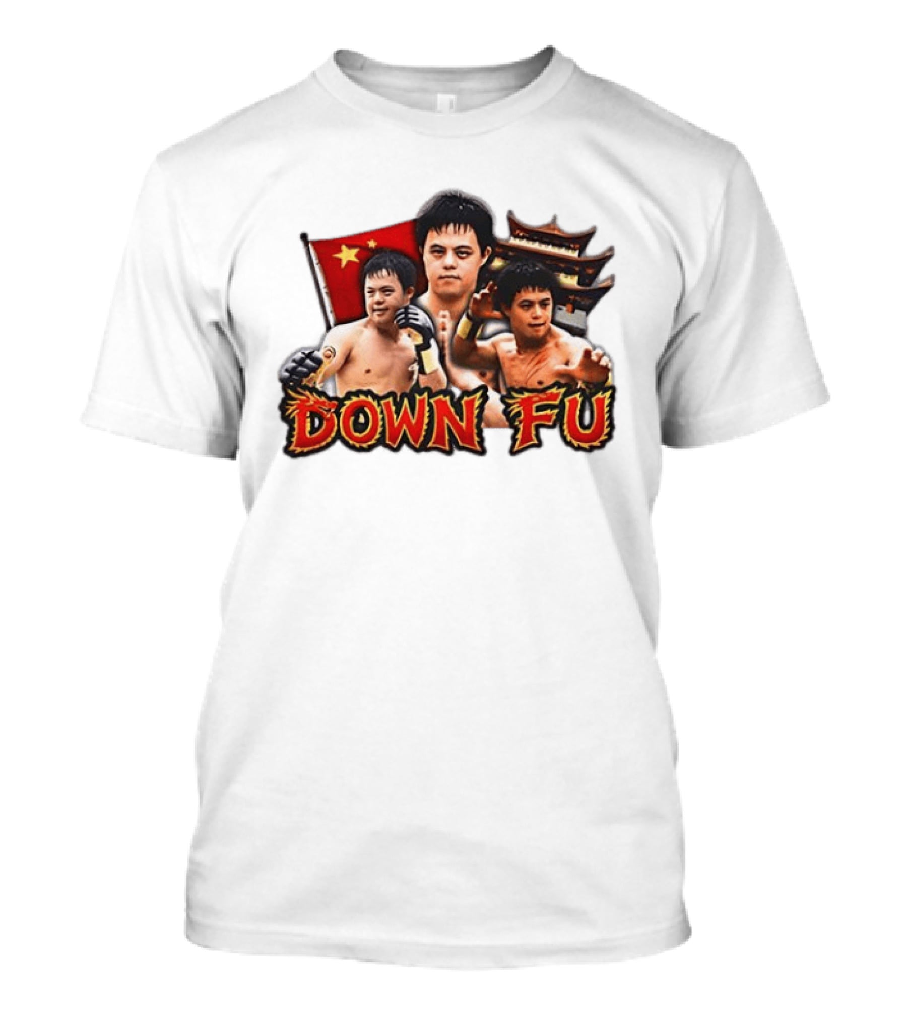 Down Fu Kung Fu China Down Syndrome Martial Arts T-Shirt