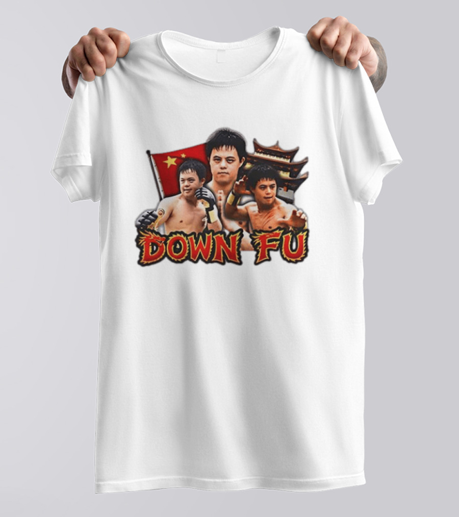 Down Fu Kung Fu China Down Syndrome Martial Arts T-Shirt