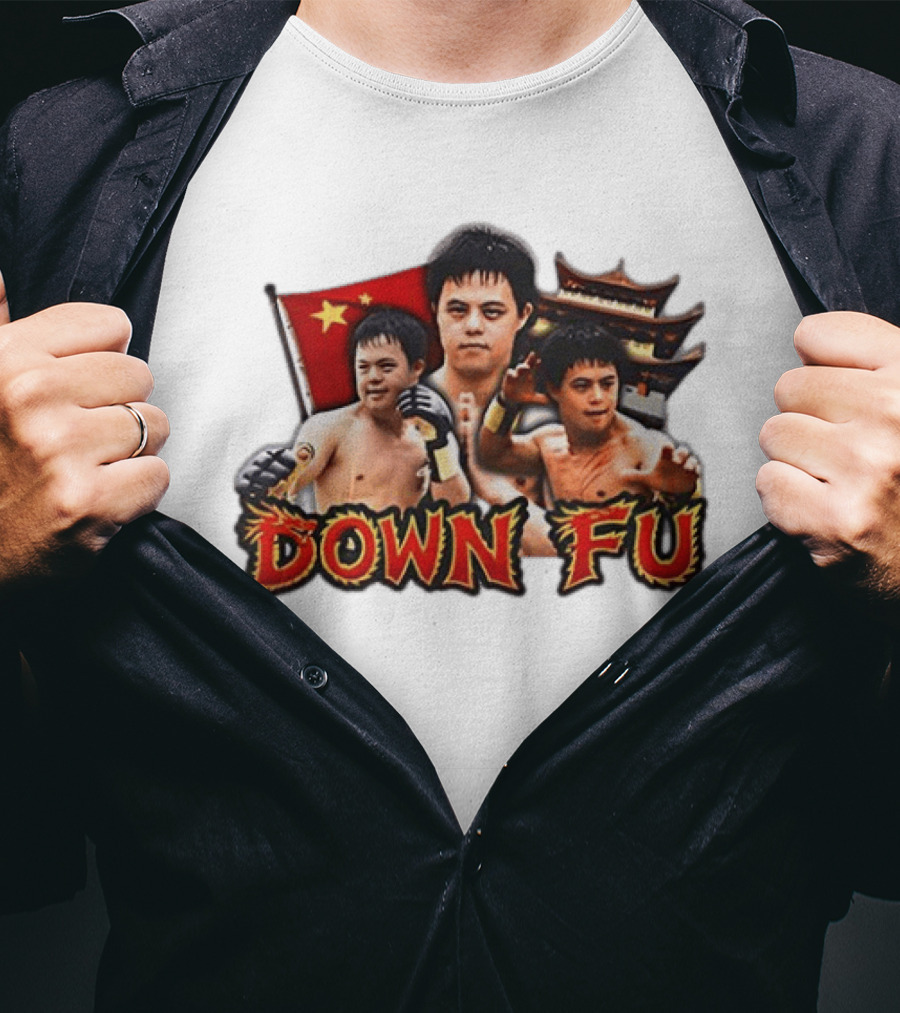 Down Fu Kung Fu China Down Syndrome Martial Arts T-Shirt