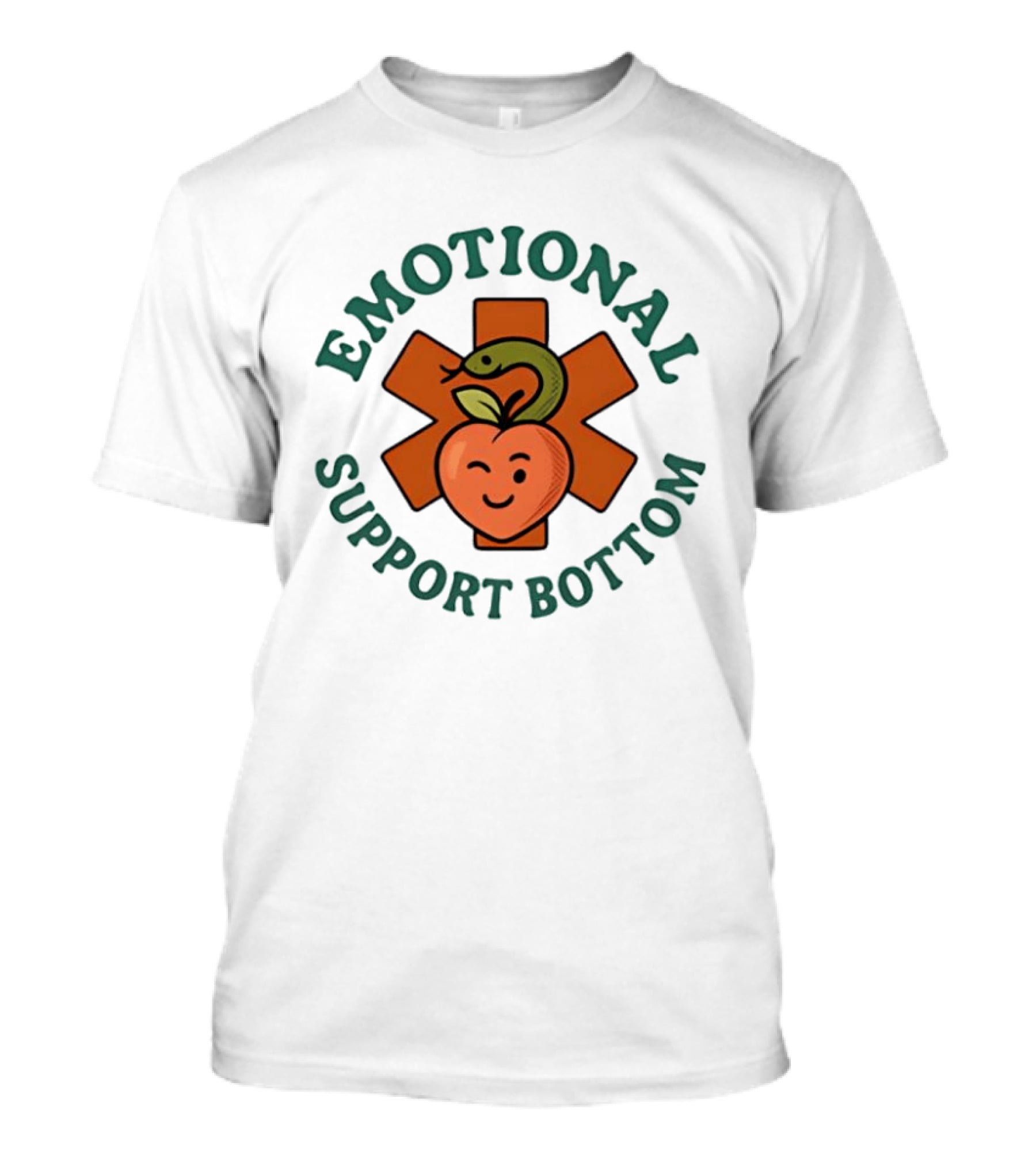 Emotional Support Bottom Peach Snake Star Of Life T-Shirt