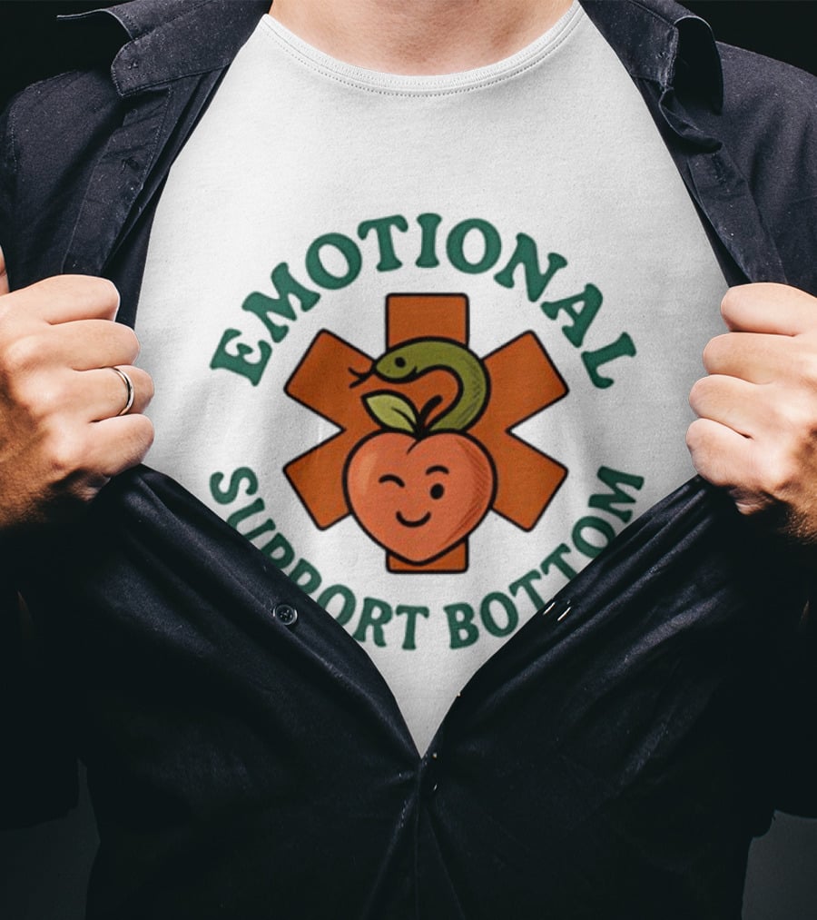 Emotional Support Bottom Peach Snake Star Of Life T-Shirt