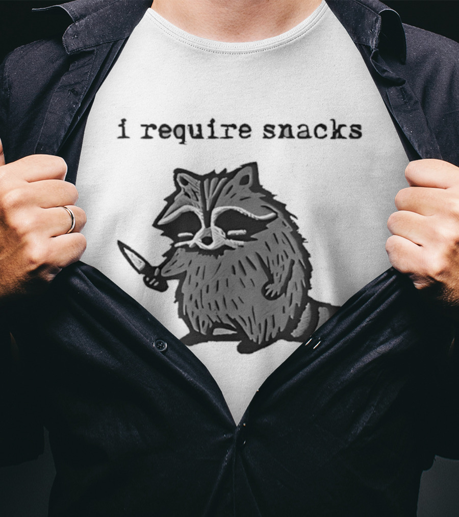 I Require Snacks Raccoon T-Shirt