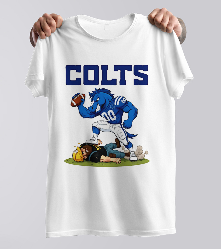 Colts Football Rivalry Humor Vs Steelers Comic T-Shirt