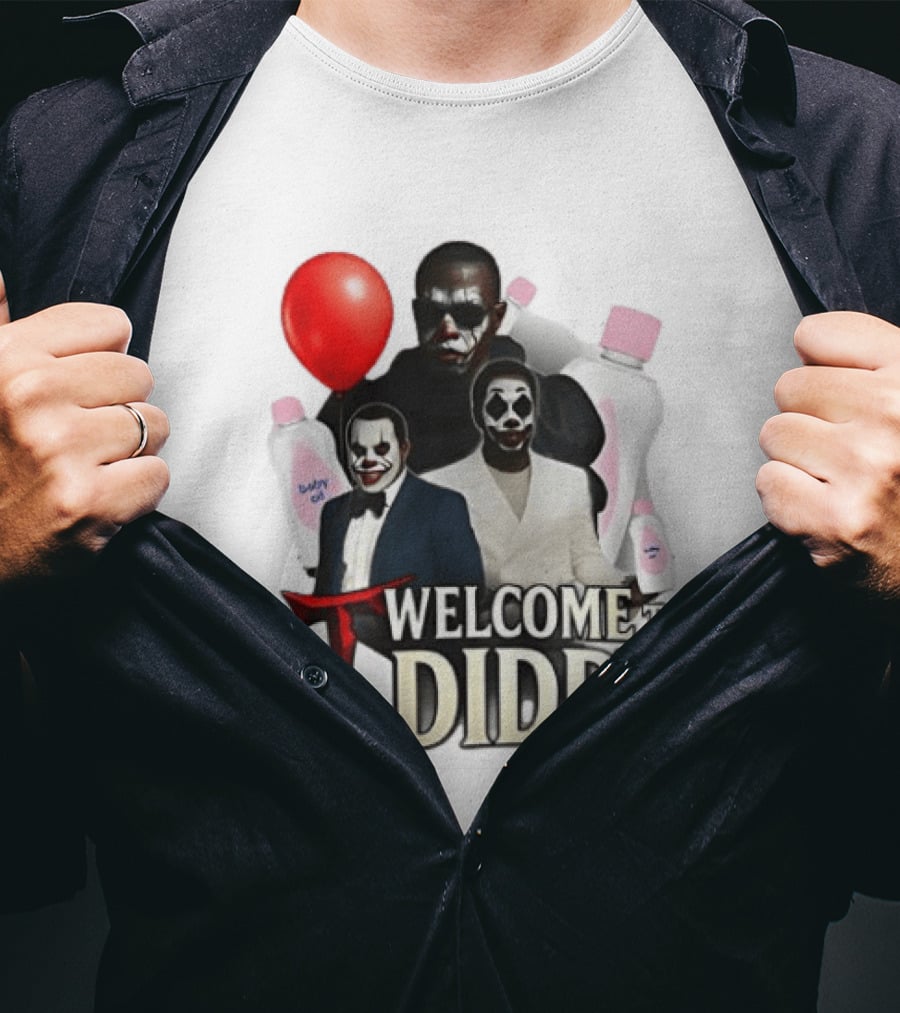 IT Welcome To Diddy Clown Parody Red Balloon Baby Oil T-Shirt