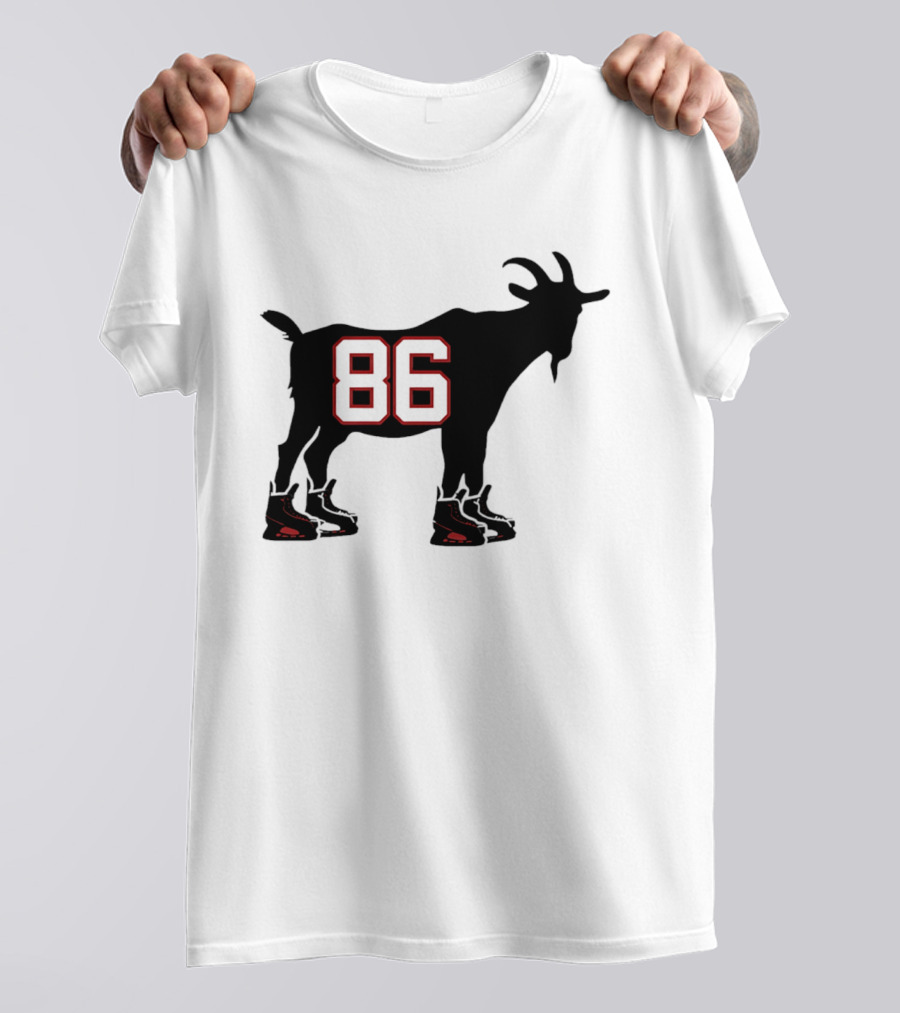 Jack Hughes GOAT 86 New Jersey Devils Tribute With Hockey Skates T-Shirt