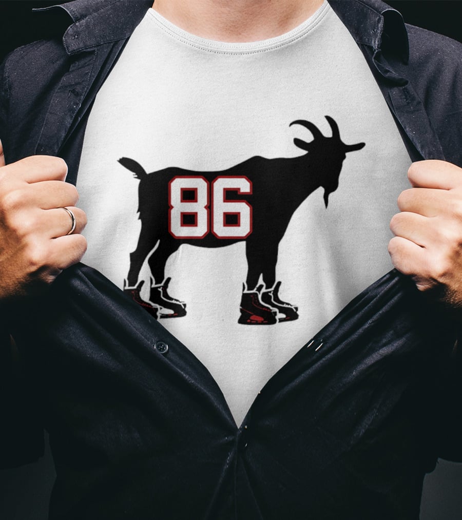 Jack Hughes GOAT 86 New Jersey Devils Tribute With Hockey Skates T-Shirt