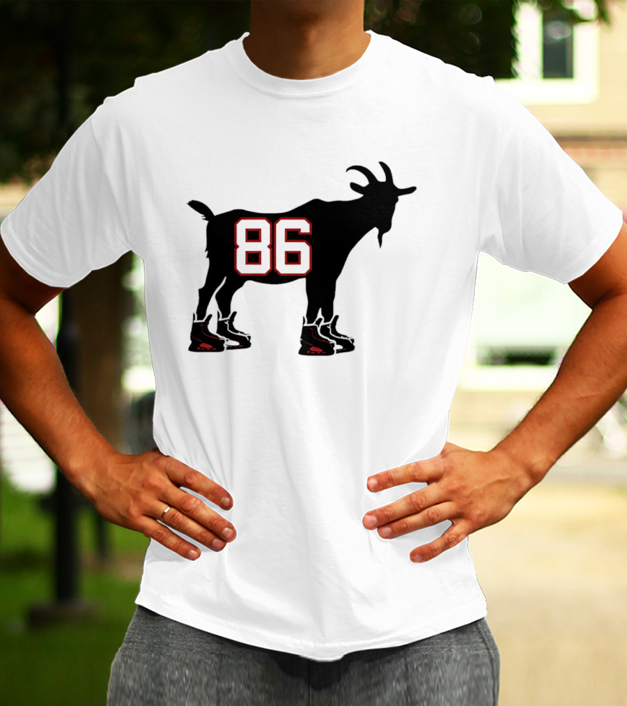Jack Hughes GOAT 86 New Jersey Devils Tribute With Hockey Skates T-Shirt
