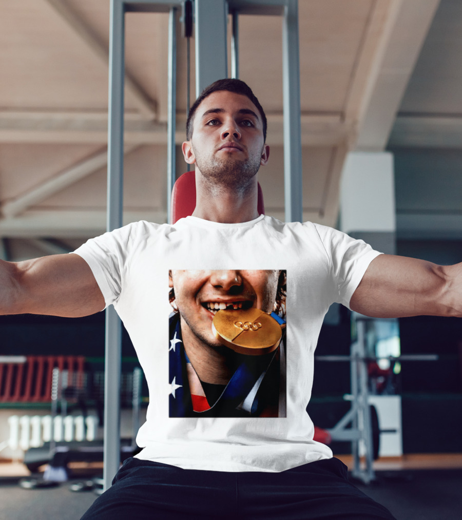 Jack Hughes Teeth Gold Medal 2026 Milano Cortina Winter Olympics T-Shirt