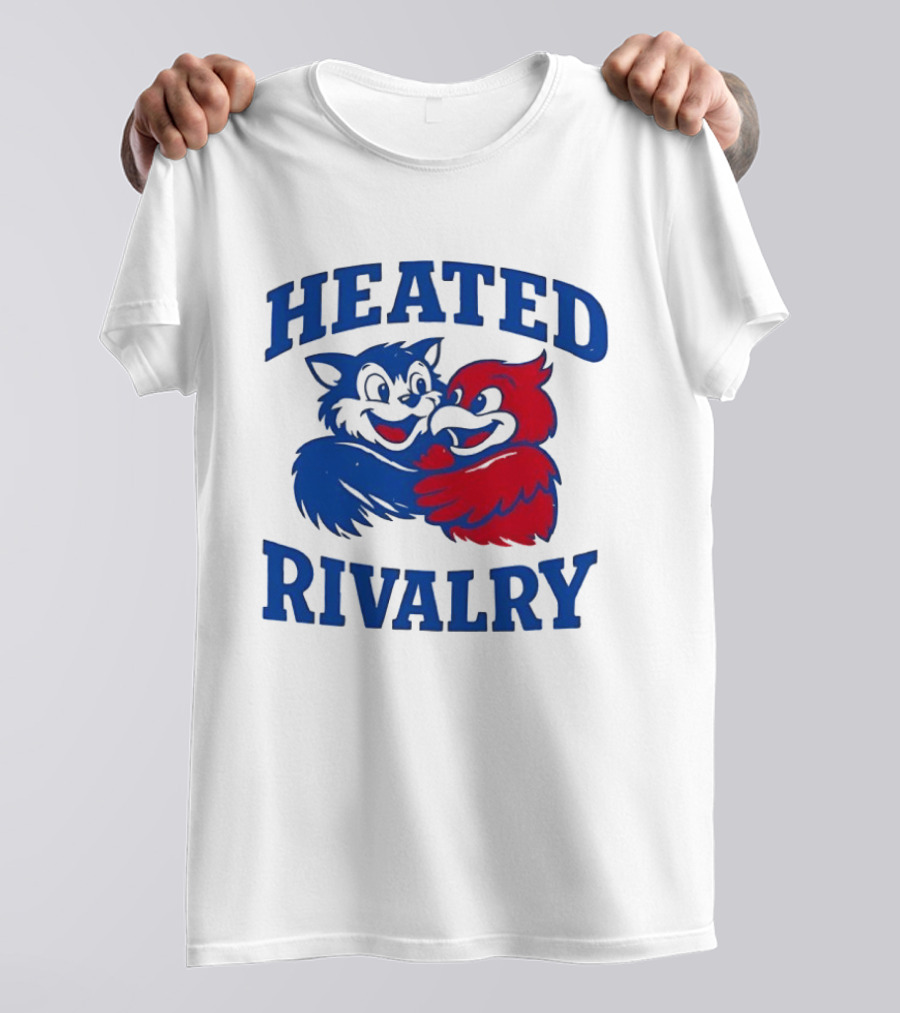 Heated Rivalry Kentucky Wildcats Louisville Cardinals Hugging Cartoon T-Shirt