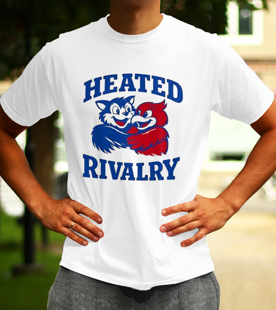 Heated Rivalry Kentucky Wildcats Louisville Cardinals Hugging Cartoon T-Shirt