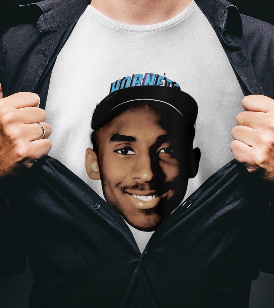 Kobe Bryant Draft Day Hornets Cap Big Face T-Shirt