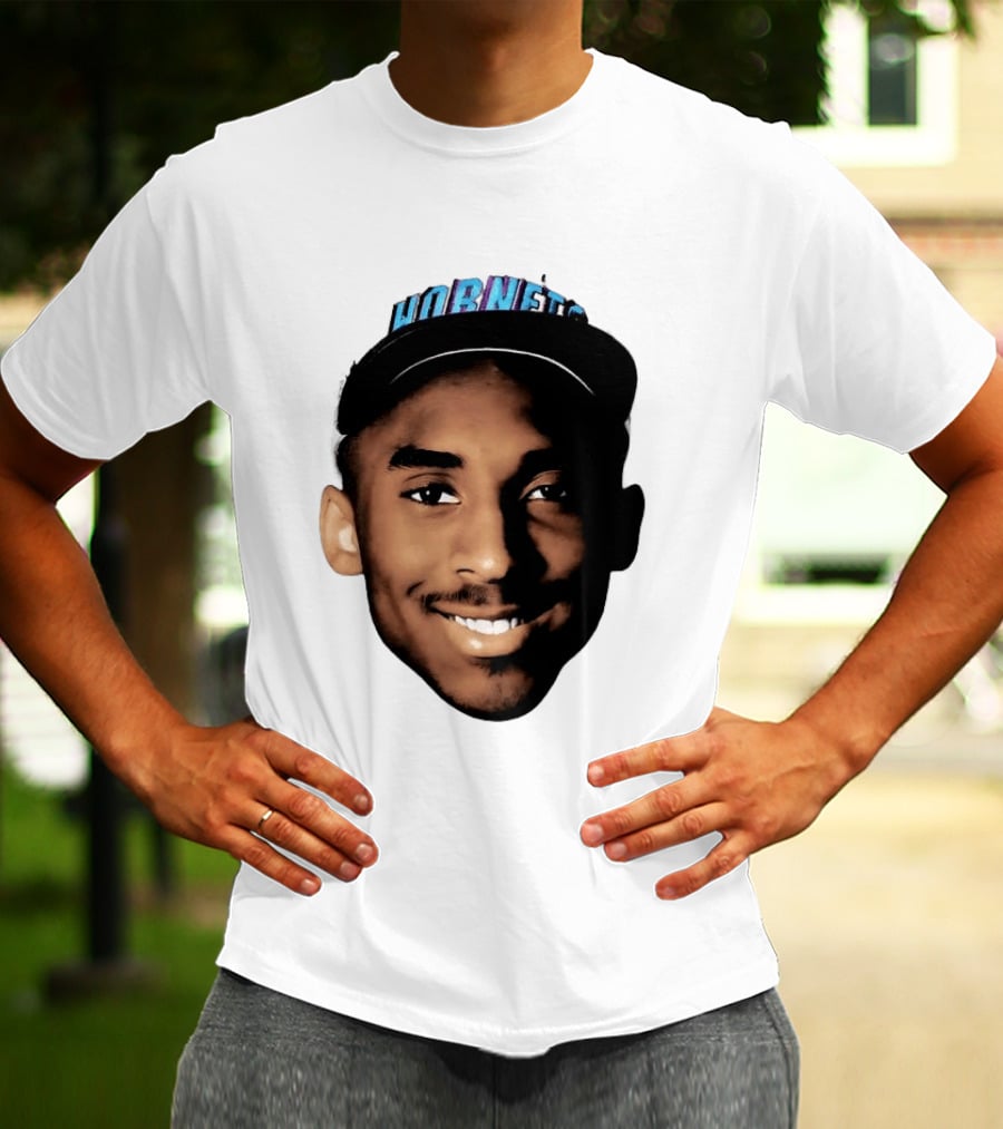 Kobe Bryant Draft Day Hornets Cap Big Face T-Shirt