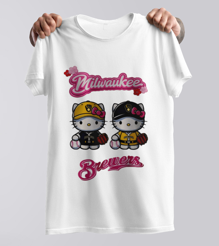 Milwaukee Brewers Hello Kitty Baseball Collaboration 2026 T-Shirt