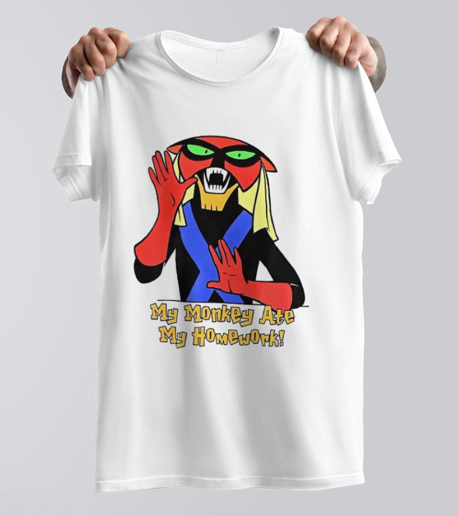 My Monkey Ate My Homework With Cartoon Character In Costume T-Shirt