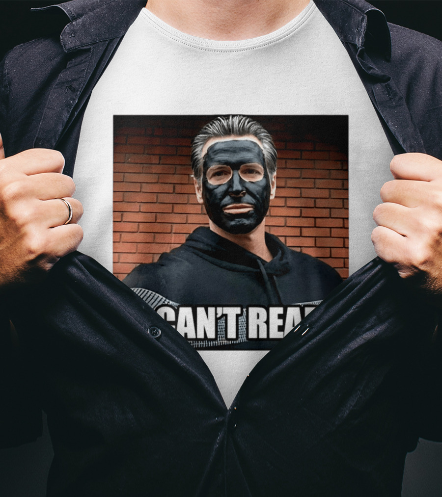 Newsom 2028 I Can't Read Mock Political Satire Meme T-Shirt