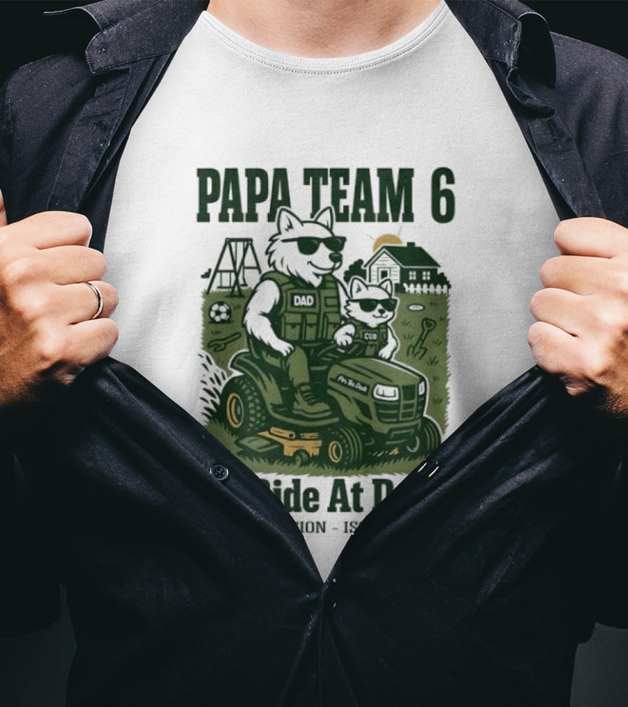 Papa Team 6 We Ride At Dawn Dadvision Issue 03 Wolf Soldier T-Shirt