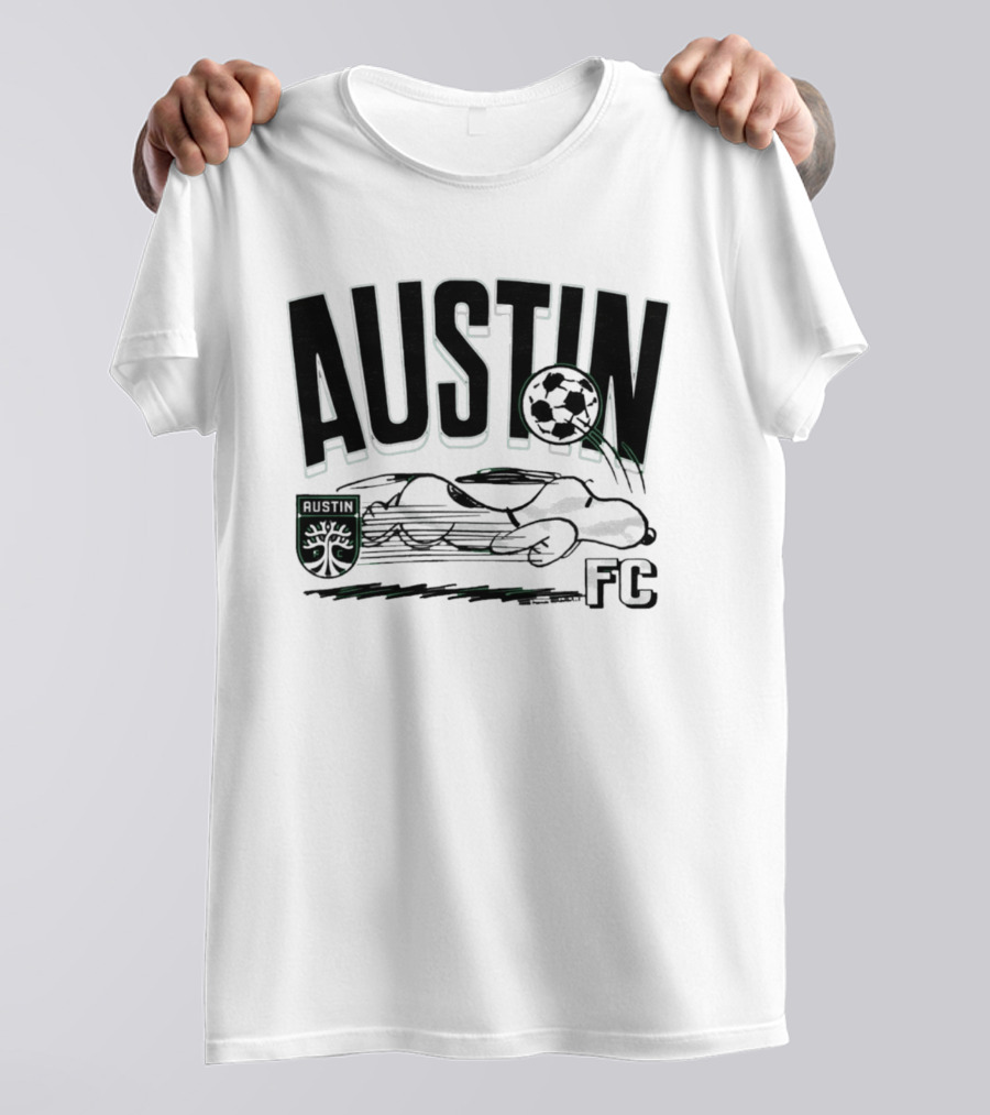 Austin FC Peanuts Snoopy Soccer Collaboration T-Shirt
