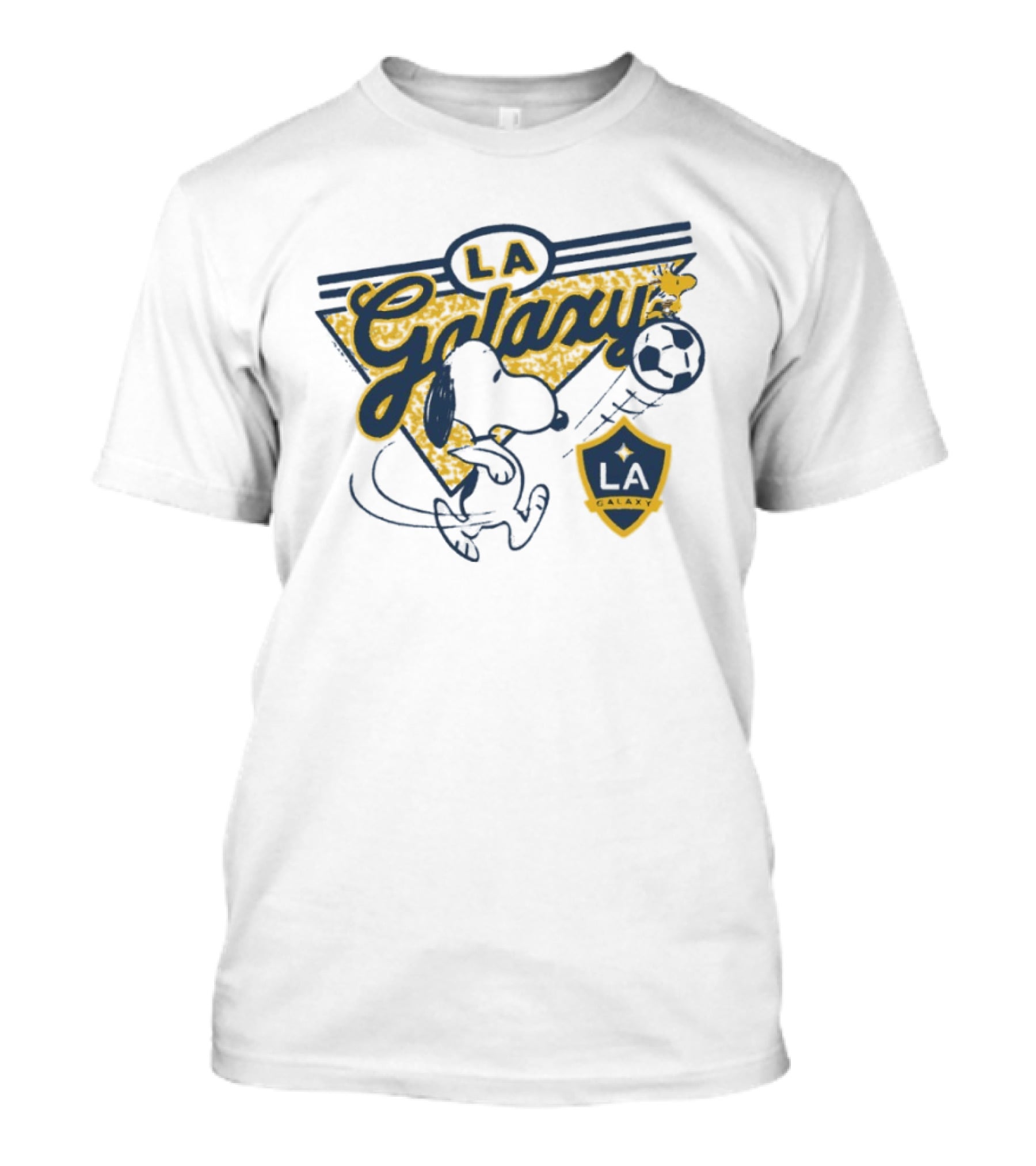 Peanuts Snoopy Soccer LA Galaxy Collaboration With Shield And Ball T-Shirt