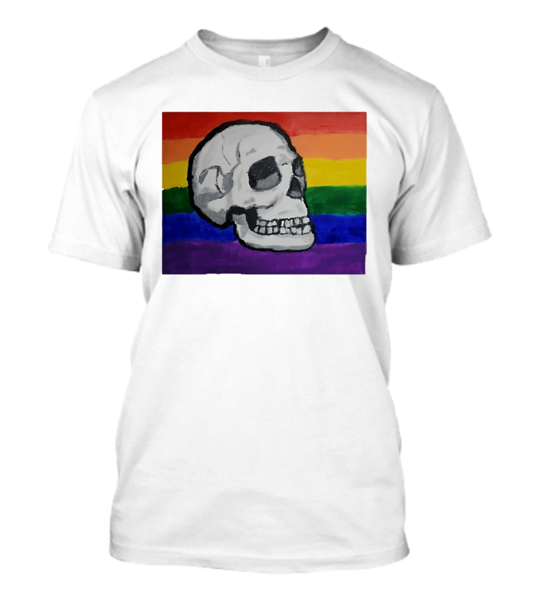 Pride Skull LGBT Rainbow Flag T-Shirt