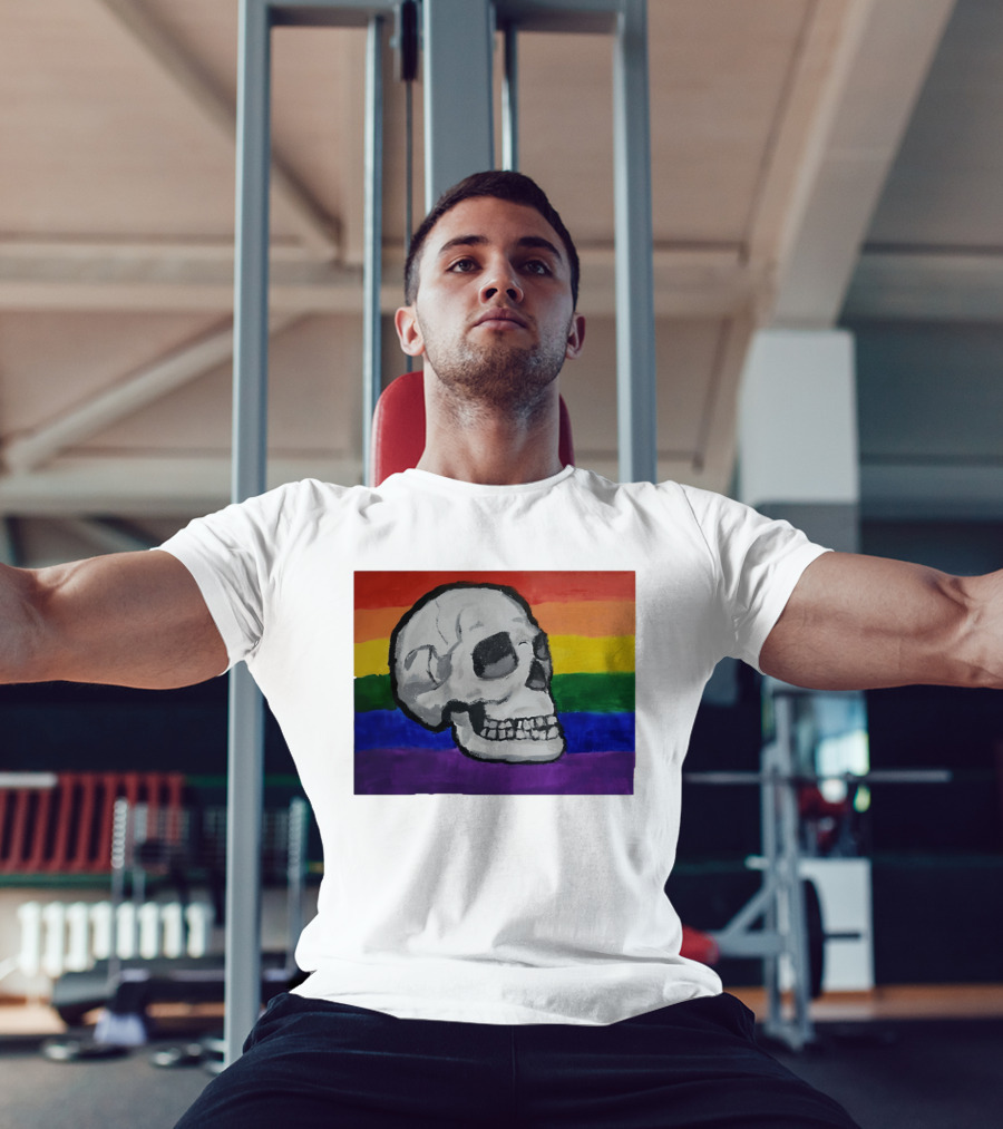 Pride Skull LGBT Rainbow Flag T-Shirt