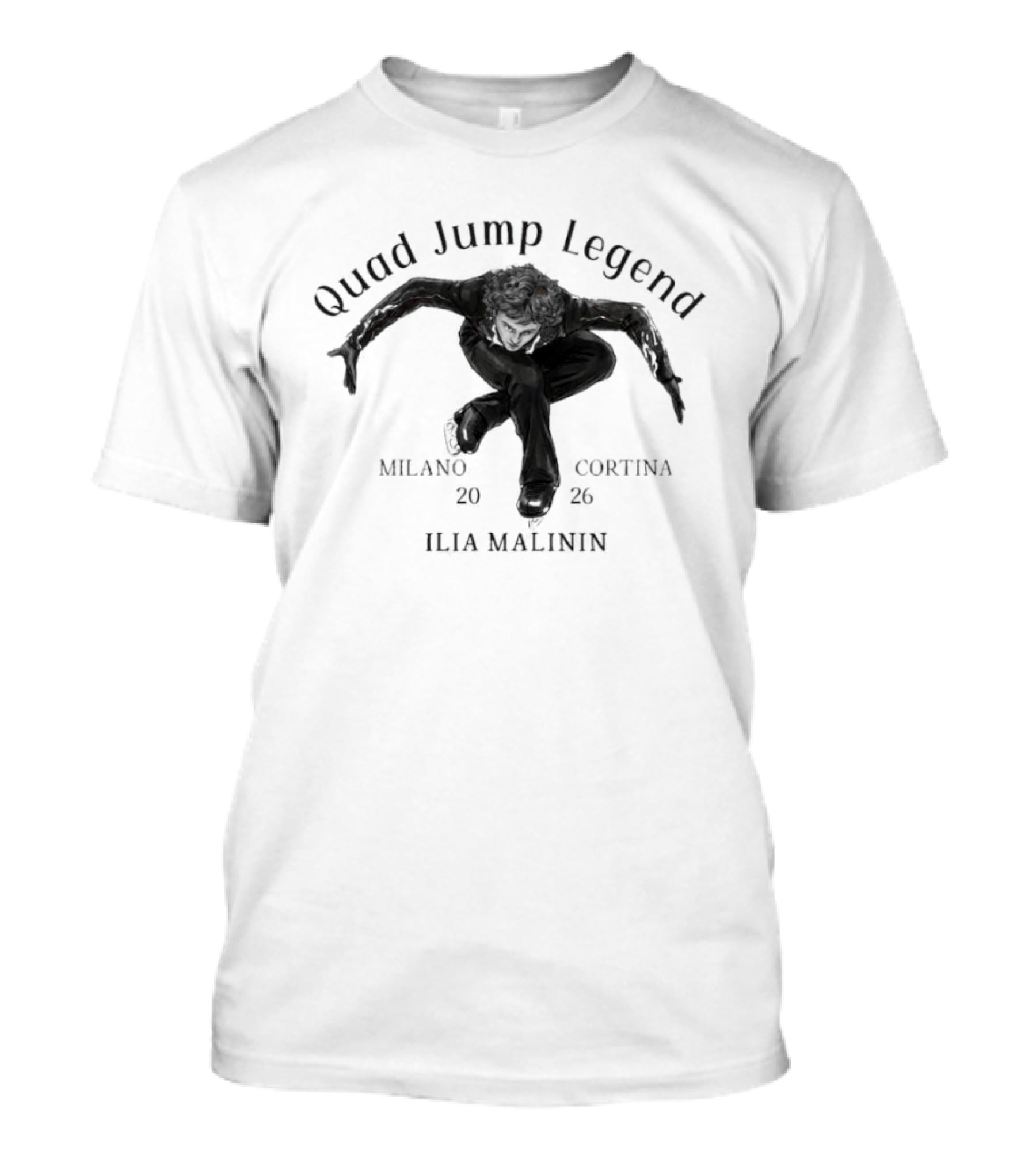 Quad Jump Legend Ilia Malinin Milano Cortina 2026 T-Shirt