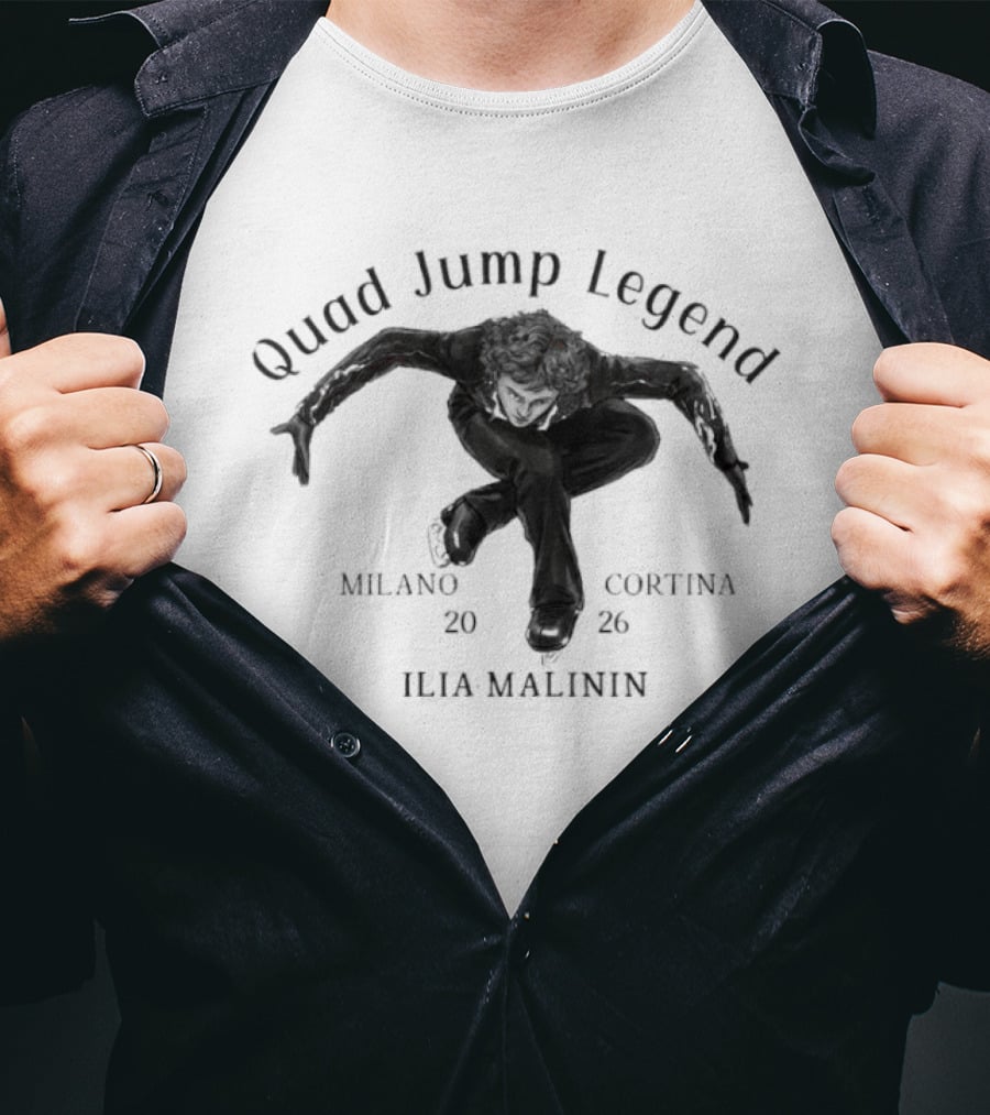 Quad Jump Legend Ilia Malinin Milano Cortina 2026 T-Shirt