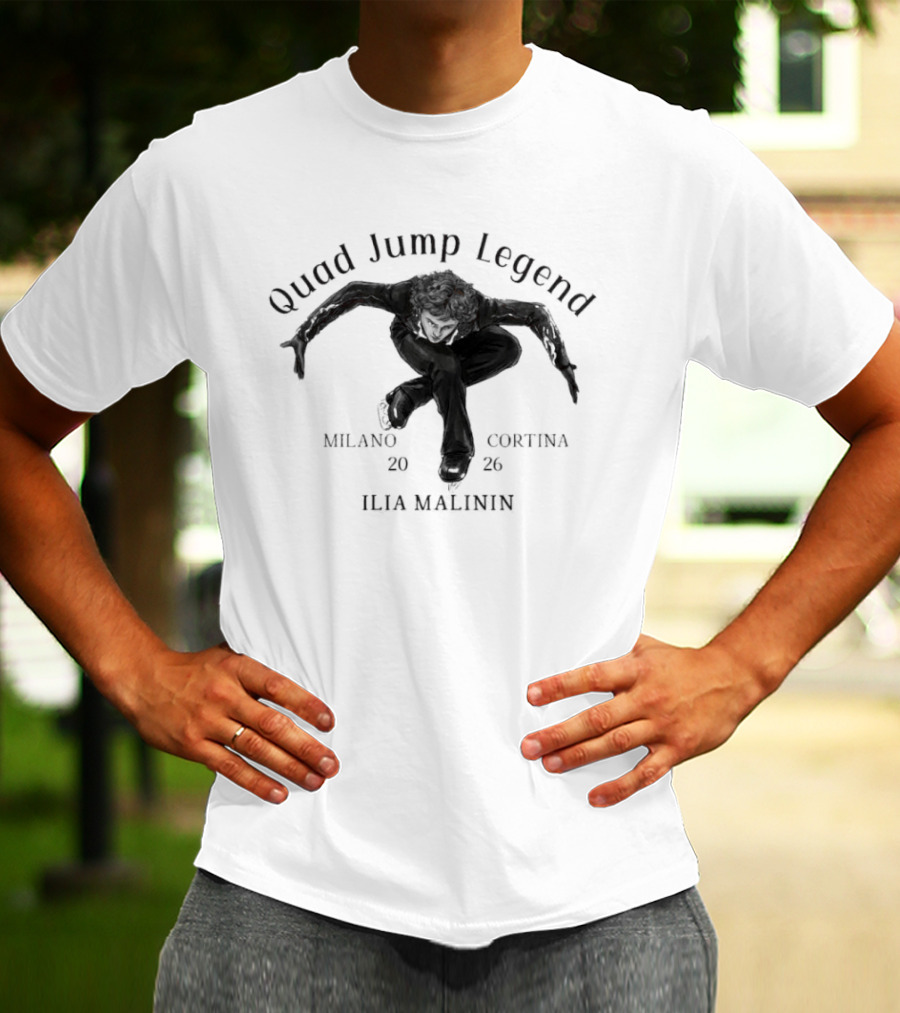 Quad Jump Legend Ilia Malinin Milano Cortina 2026 T-Shirt