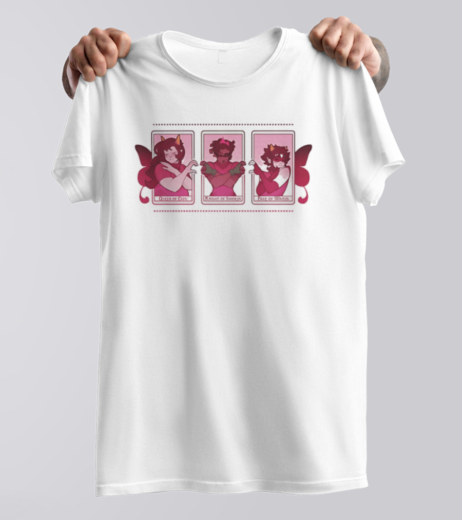 Queen Of Cups Knight Of Swords Page Of Wands Tarot Homestuck Characters T-Shirt