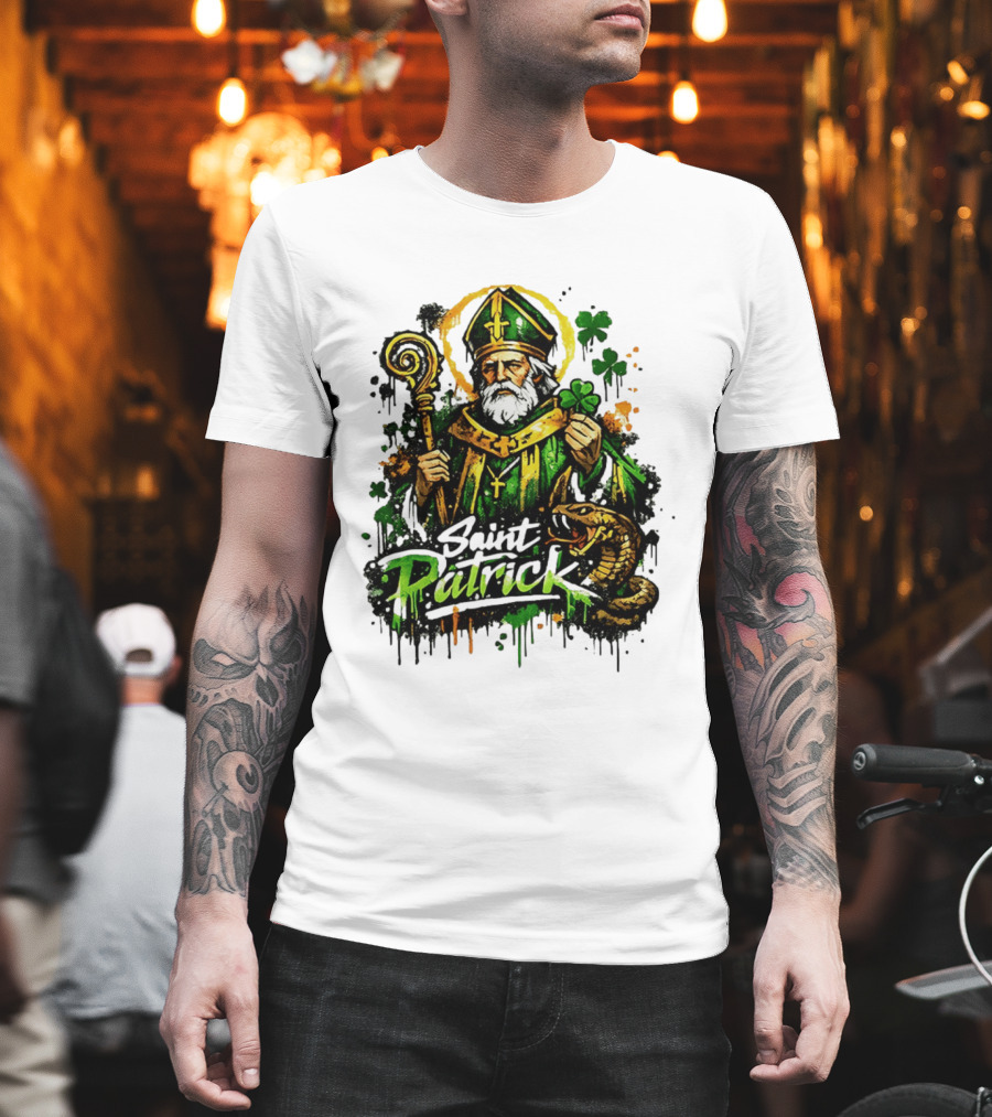 Saint Patrick Ireland St Patrick's Day With Shamrock And Snake T-Shirt