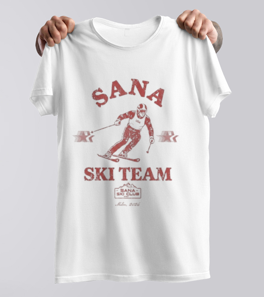 Sana Ski Team Milan 2026 Olympic Winter Sports Competition T-Shirt