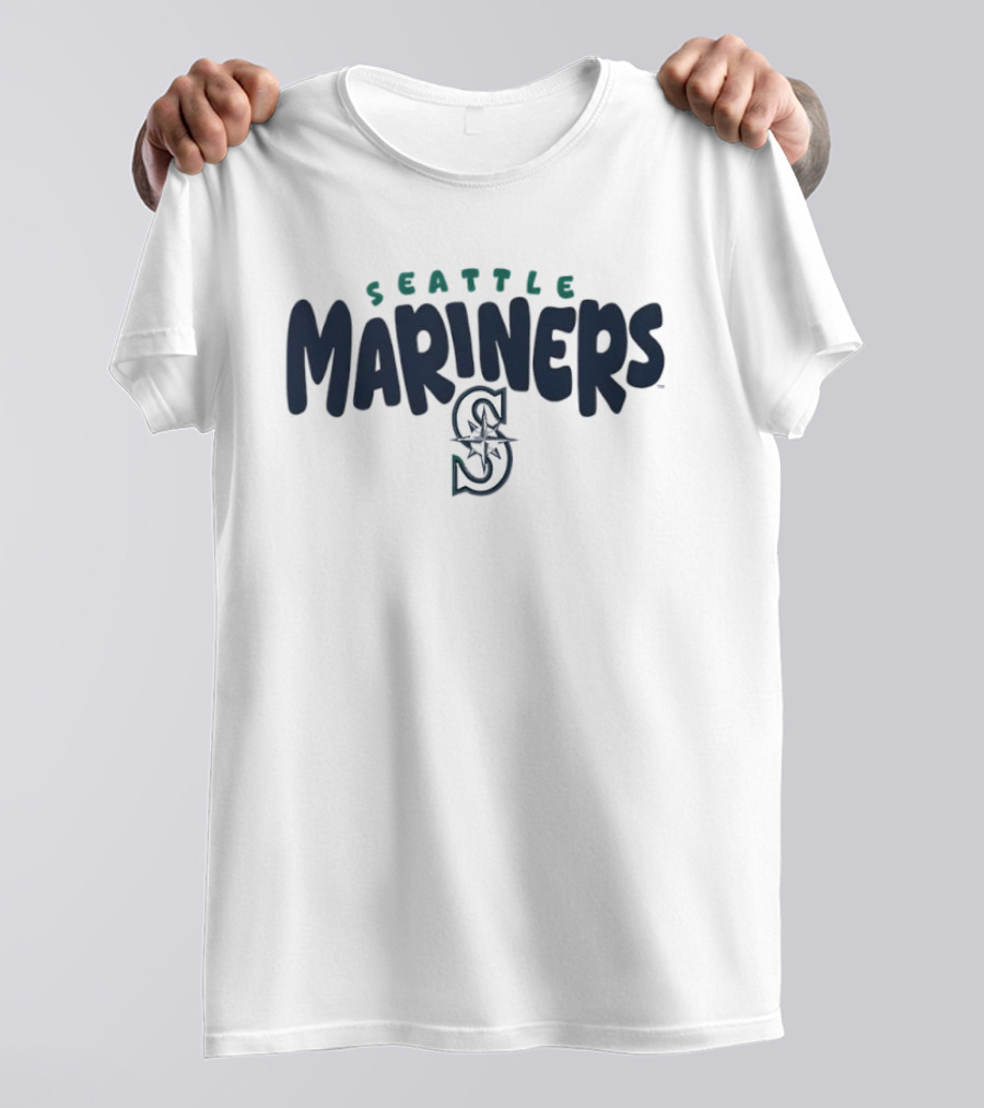 Seattle Mariners Baseball Crew Neck Bubble T-Shirt