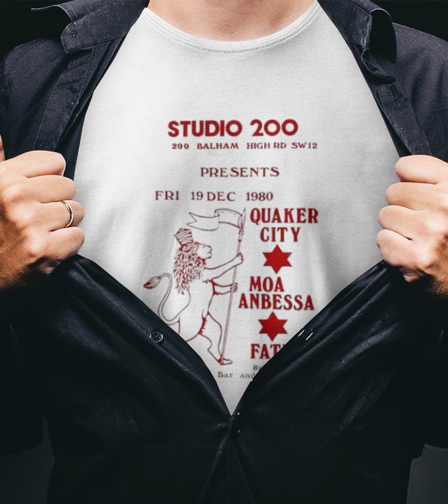 Studio 200 Presents Quaker City Moa Anbessa Fatman Dec 1980 T-Shirt