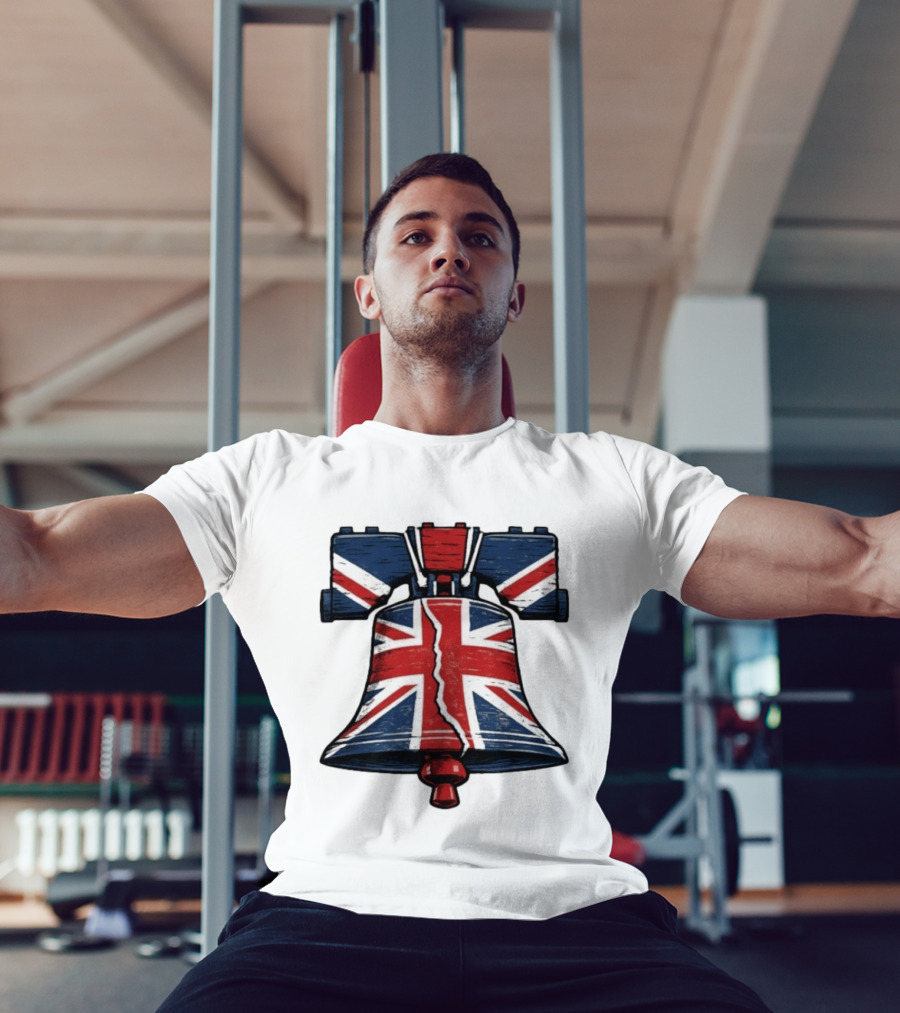 Union Jack Liberty Bell UK American Icon Fusion T-Shirt