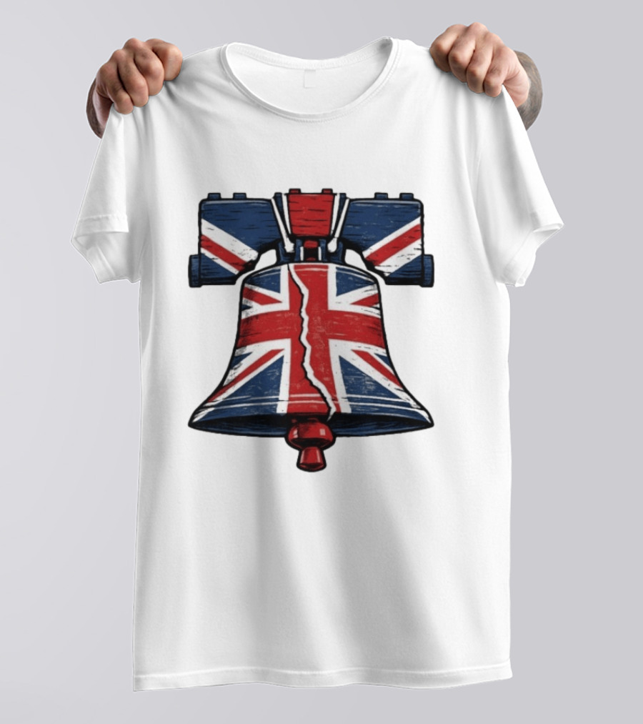 Union Jack Liberty Bell UK American Icon Fusion T-Shirt