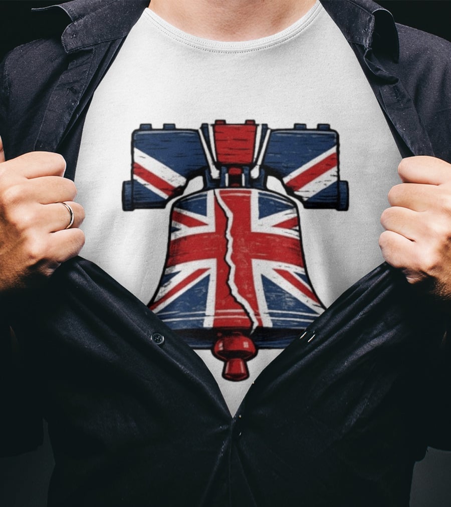 Union Jack Liberty Bell UK American Icon Fusion T-Shirt