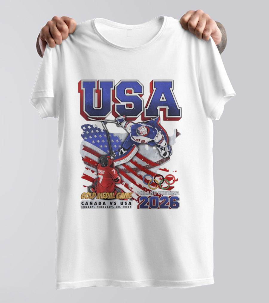 USA Hockey Gold Medal Game Canada Vs USA Milano Cortina 2026 T-Shirt